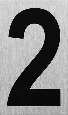 Image de Plaque de porte en aluminium " 2 " 100x60mm