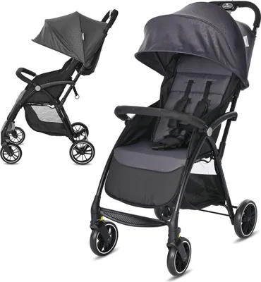 Produktbild von Lorelli Kinderwagen Fresh, Sport Buggy klein zusammenklappbar, nur 5,9kg, kompakter Sportsitz bis 22kg, Baby Reisebuggy, grau