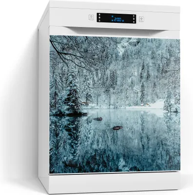 Produktbild von DEQORI Magnetmatte Spülmaschine beschreibbar 60x60 cm 'Winterspiegelung' Magnetfolie