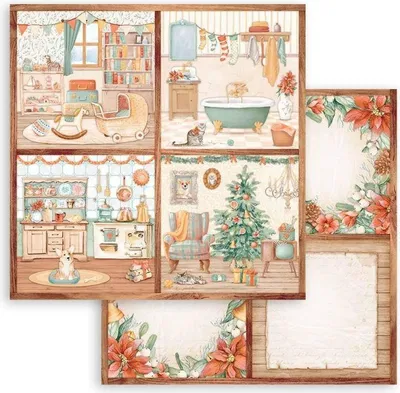 Produktbild von STAMPERIA 30x30cm doppelseitig Scrapbooking Papier 250g, All Around Christmas 4 Karten