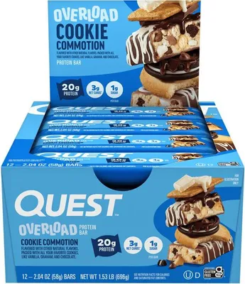 Produktbild von Quest Nutrition Overload Bars (12x58g) Cookie Commotion - Riegel - Protein-Riegel