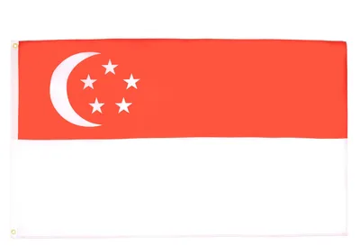 Singapur Flagge 150x90 cm, Polyester, mit 2 Metallringen