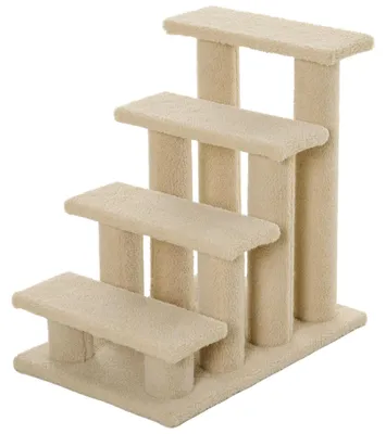 Zdjęcie produktu dla Schody dla zwierząt - 4 stopnie | Kolor: Beżowy | Wymiary: 25 x 16,92 x 23,62 cm