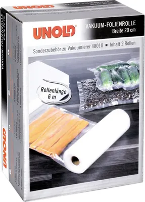 Obrázek produktu pro Unold 231.025, Role pro vakuové balení, Průhledná, 6 m, 20 cm, 78 mm, 152 mm
