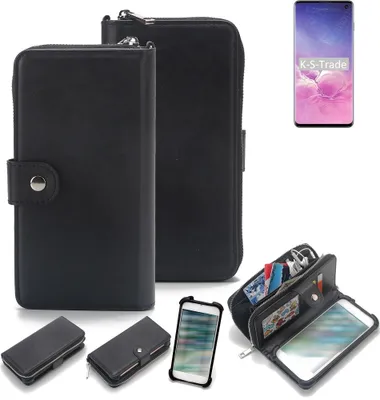 Produktbild von K-S-Trade 2in1 Handyhülle Schutzhülle kompatibel mit Samsung Galaxy S10 SD855 & Portemonnee Cover Handy Hülle Case Etui Geldbörse Wallet