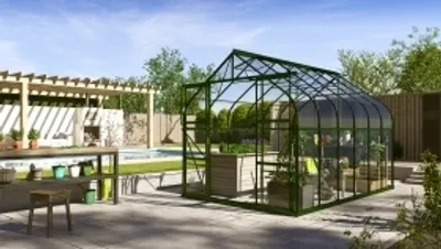Produktbild von Vitavia Gewächshaus "Dione 9900" inkl. Stahlfundamentrahmen smaragd grün 9,9 m² 3 mm ESG