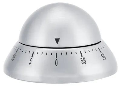 Obrázek produktu pro Mechanická kuchyňská hodinka z nerezové oceli, 60minutový časovač pečení se zvonkem, funkce časovače vaření bez baterií, 8x5 cm