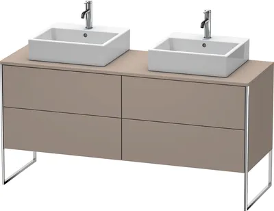 Image de Duravit XSquare Meuble sous-vasque sur console au sol, pour deux vasques, 4 tiroirs, 1600x778x548mm, XS4927B4343
