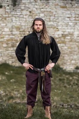 Produktbild von Mittelalter Schnürhemd Schwarz "Friedrich" L