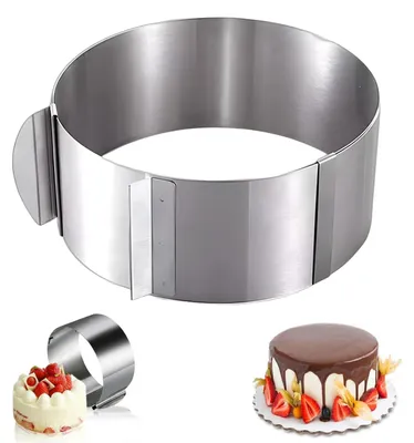 Tortenring verstellbar Ø 15-30 cm, Höhe 10 cm, Edelstahl
