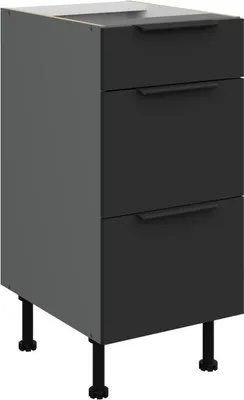 Produktbild von Küchenschrank mit Schubladen LUNARA – Breite 40 cm, Schwarz/Anthrazit