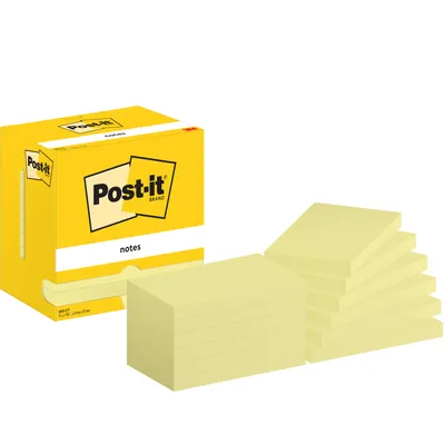 Produktbild von Post-It 655-CY, Rechteck, Gelb, Papier, PEFC, 127 mm, 76 mm