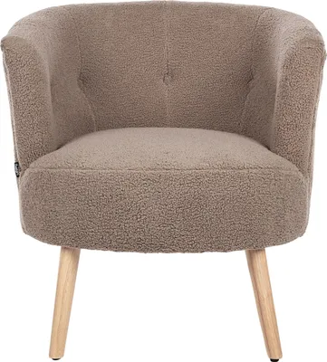 Zdjęcie produktu dla BELIANI Fotel klubowy brązowy boucle pikowany retro skandynawski