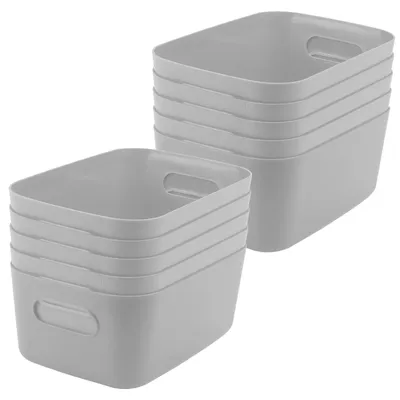Aufbewahrungsboxen 10er-Pack, 25x16,5x10 cm, Kunststoff, grau