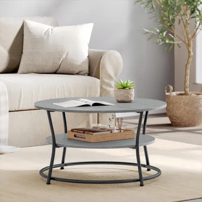 Produktbild von VASAGLE Couchtisch, Wohnzimmertisch, 80 x 46,5cm, Industrie-Design, betongrau