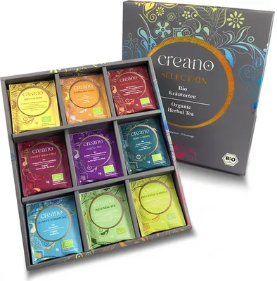 Produktbild von Creano  Kräutertee Geschenkset „ORGANIC HERBAL TEA“ - 27 -Teebeutel in 9 unterschiedlichen Sorten - 54g  *¹
