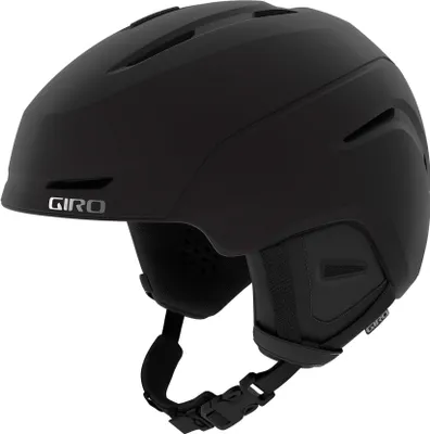 A black Giro Neo ski helmet is shown from a side-angle on a white background.