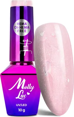 Obrázek produktu pro MollyLac Sparkling French Romantic Glow Hybrid-Nagellack HEMA/Di-HEMA-frei 10 g č. 704