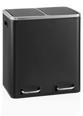 Produktbild von hjh OFFICE Mülleimer 30 Liter Clean 9 Abfalleimer Mülltrenner rechteckig für Küche, Büro mit Step-On 48.0 x 41.5 x 32.0 cm