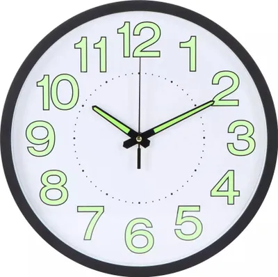 Produktbild von Wanduhr, Moderne runde Wanduhr, 12 Zoll, geräuschlose Wanduhr, im Dunkeln leuchtende Wanduhr, Quarz Wanduhr, Weiß