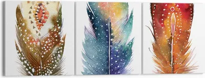 Produktbild von Bild auf Leinwand - Leinwandbild - 3 Teile - Feder Vogel Farbe - 150x50cm - Wand Bild - Wanddeko - Wandbilder - Leinwanddruck - Bilder - Wanddekoration - Leinwand bilder - Wandbild - CA150x50-4927