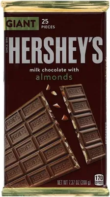 Produktbild von Hershey's Milk Chocolate with Almonds Giant 208g