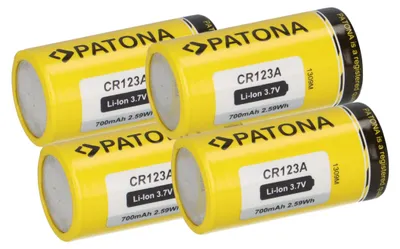 Obrázok produktu pre 4x PATONA Li-Ion 3,7V batéria CR123A 16340 článok 700mAh 2,59Wh