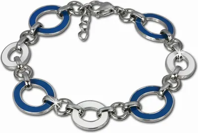 Produktbild von Amello Armband Edelstahl Oval blau weiß Damen Schmuck ESAG01B