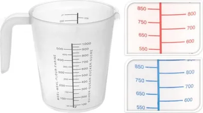 Zdjęcie produktu dla Zestaw 3 kubków z podziałką Excellent Houseware, 12,5x14 cm, 1 l, wielokolorowy