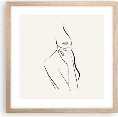 Produktbild von Gerahmtes Poster - Rahmen in heller Eiche - Frau Skizze Zeichnung - 40x40 cm - Wand Bild - Wanddeko - Wandbilder - Kunstposter - Wandposter - Bilderrahmen - Bilder - Kunstdruck - P2NAC40x40-5045