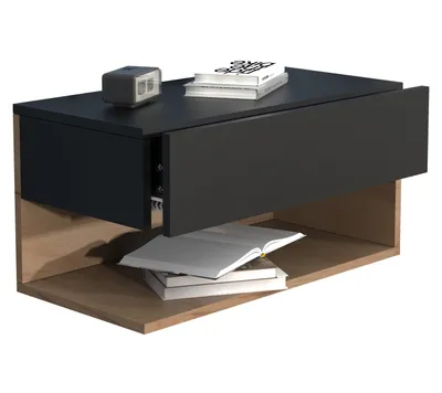 Immagine prodotto di Mobile notturno | Cassetto da parete | Pannello da parete | Comodino |Dimensioni ca. H. 30 x W. 60 x D. 32 cm - Usal XL 60 cm