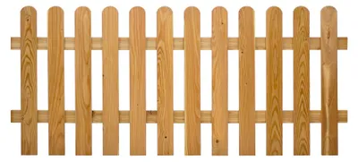 Produktbild von Ligna Gard Vorgartenzaun Bilbao gerade 180x80 cm Holzzaun Lärche Bretterzaun mit gebogenem Kopf