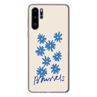 Produktbild von MuchoWow® Handyhülle Schutzhülle Hülle für Huawei P30 Pro Blume - Design - Brüssel - Minimalismus Silikon Softcase Handy Hülle - Schutzdeckel