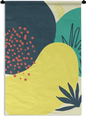 Produktbild von MuchoWow® Wandteppich Wandbehang Sommer - Flecken - Blätter - Tupfen 90x135 cm Tapisserie Dekoration Wandtuch - Baumwolle - Wandskulptur