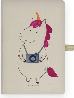 Produktbild von Mr. & Mrs. Panda notizbuch a4 Einhorn Fotograf - Transparent - Geschenk, Städtereise, Urlaub, Hardcover, Kamera, Journal, DIN, Weltenbummler, Skizzenbuch, Tagebuch