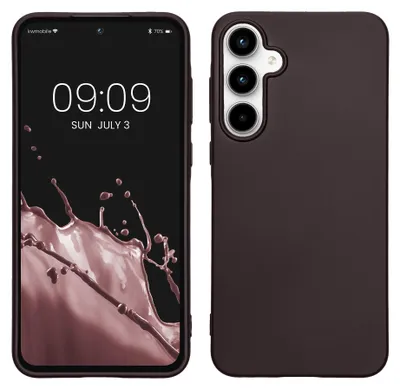 Produktbild von kwmobile Handyhülle für Samsung Galaxy A55 5G Hülle - Silikon Case metallisch schimmernd - Schutzhülle Cover - Metallic Brombeere