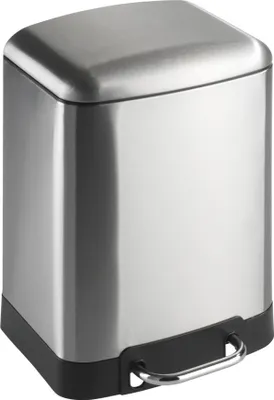 Produktbild von WENKO Tret Müll Eimer STUDIO 6 L Absenkautomatik Edelstahl Abfall Bad WC Küchen