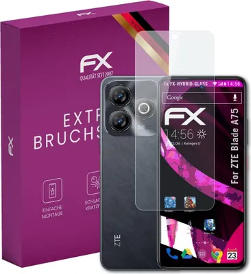 Produktbild von atFoliX FX-Hybrid-Glass Displayfolie kompatibel mit ZTE Blade A75 Glasfolie