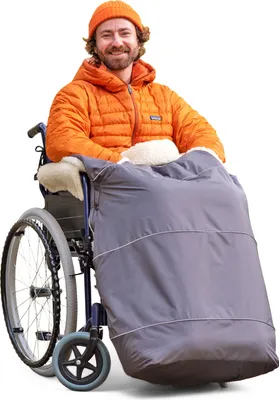 Produktbild von novely® KARLO PRO Rollstuhl-Fußsack aus Wolle/Polyester - Für Rollstühle mit Armlehnen - Thermo Schlupfsack für Erwachsene - Farbe: 02 Graphit