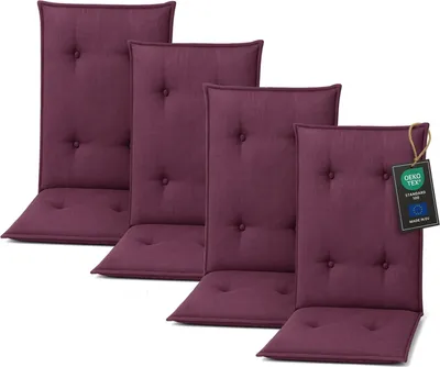 Zdjęcie produktu dla Pillows24 Poduszka na krzesła ogrodowe -120x50x8 cm / Śliwkowy / Pikowane - Poduszka, siedzisko na krzesło, poduszka na siedzisko do mebli ogrodowych, krzesła ogrodowe