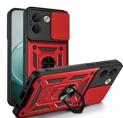 Produktbild von Outdoor Hülle für Xiaomi Redmi Note 17 Pro Max 5G Handyhülle mit Kameraschutz & Ringhalter Rot