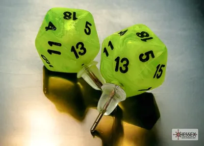 Produktbild von Ches Spielzeug-Ohrringe Vortex Bright Green Mini Poly D20