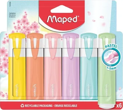 Produktbild von Maped – Textmarker-Set mit 6 Pastellfarben