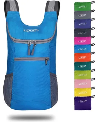 Produktbild von Faltbarer Rucksack 11 l Blau Ultraleicht für Reisen Wandern Radfahren Damen Herren