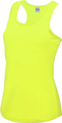 Immagine prodotto di Just Cool JC015 | Girlie Cool Tank Top Maglietta sportiva + WRAP certificata - Colore: Giallo elettrico - Taglia: XS