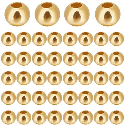 Produktbild von Set mit 100 goldfarbenen Perlen, 2 mm, zum Schmuckherstellung