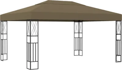 Image de Pavillon 3x4 m Taupe Tissu