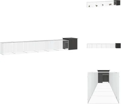 Zdjęcie produktu dla vidaXL Klatka dla kurcząt antracyt 700x91x100 cm stal ocynkowana - Pomieszczenia i wybiegi dla małych zwierząt