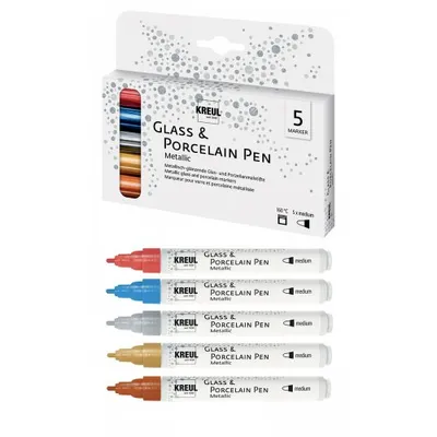 Immagine prodotto di KREUL Pennarello in porcellana "PorcelainPEN metallic", set da 5