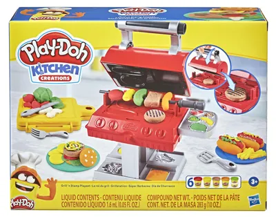 Image de Play-Doh F06525L10 Play-Doh Knete Kitchen Creations Grillstation farbsortiert 6 Farben je 56,0 und 28,0 g